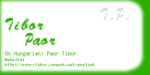 tibor paor business card